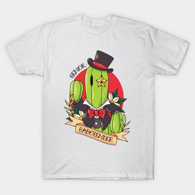 Senor Sabotender Tattoo T-Shirt by Alundrart